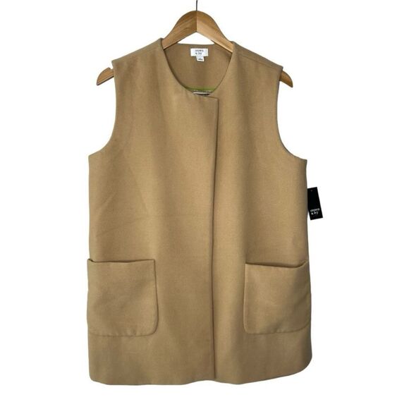 Crown & Ivy Women’s L Brushed Long Open Front Vest NWT - Picture 1 of 7